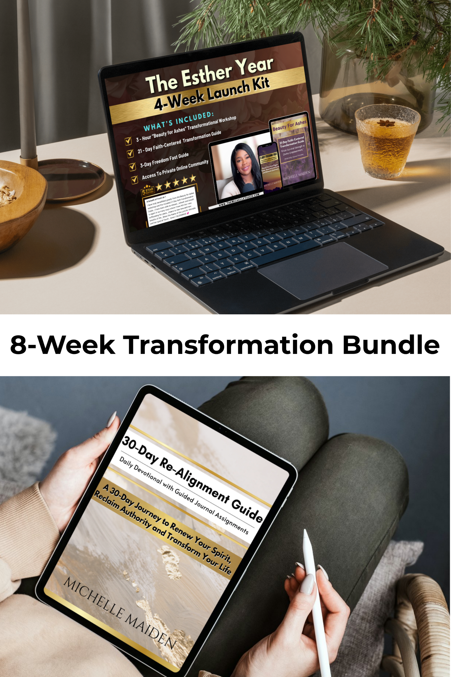 8-WEEK TRANSFORMATION PROGRAM | Bundle Includes: The Esther Year 4-Week Launch Kit + 30-Day Re-Alignment Guide